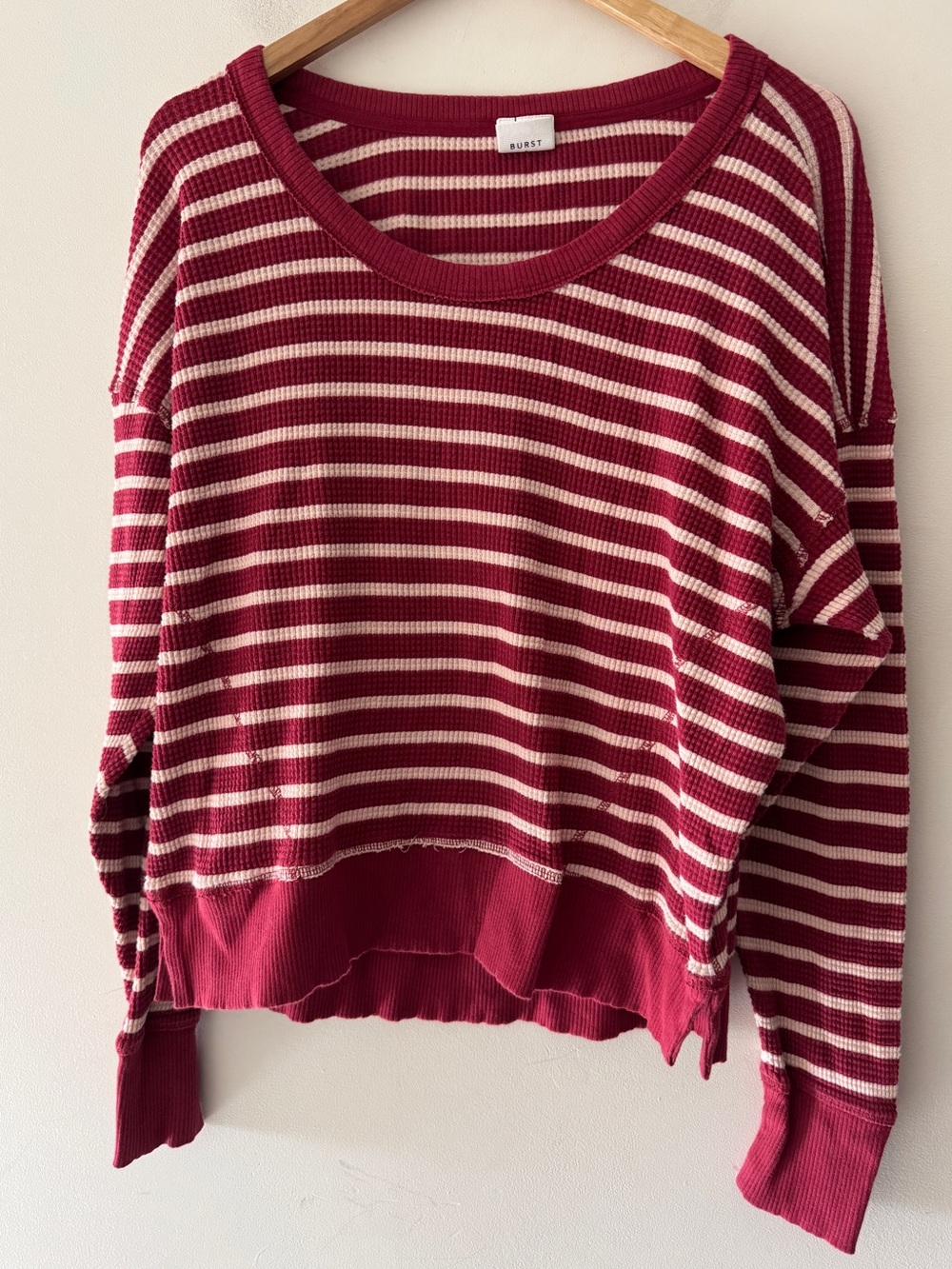 Aerie Offline Oversized‎ Waffle Knit Stripe Pullover